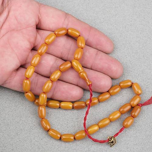 Omari S�kma Kehribar Kaps�l Kesim Oturtma �mameli Sistemli 7x11mm Tesbih