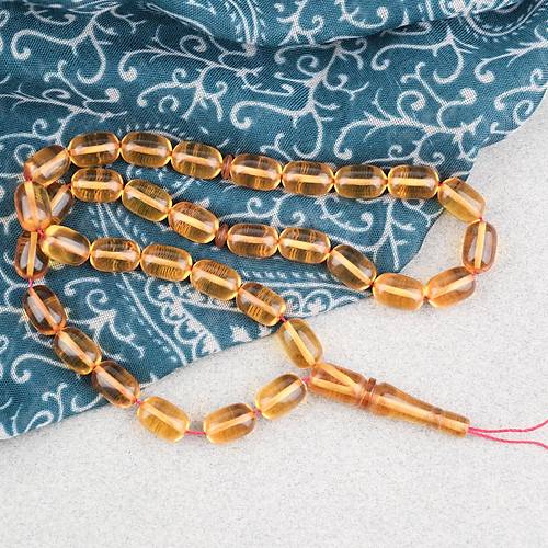 Ate� Kehribar Kaps�l Kesim 7x11mm Tesbih P�sk�ls�z