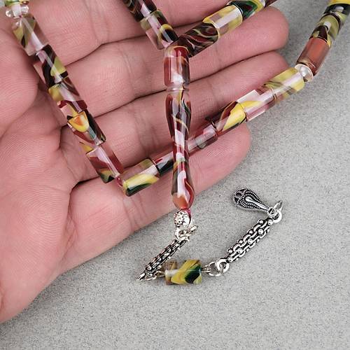 Arizona Katalin Alpaka P�sk�l Kesme Kesim 7x10mm Tesbih- Sedefli