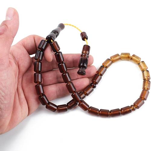 Sumatra Kaya Damla Kehribar Kapsl Kesim 9x13mm Tesbih