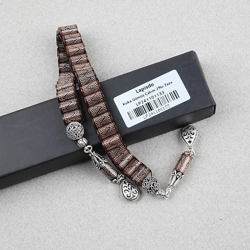 Kuka 925Ayar G�m�� �ak�m ve G�m�� P�sk�l 29lu  Zaza Kesme Kesim 6.5x11mm Tesbih