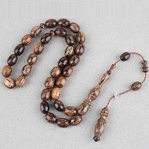 Vah�i Palmiye A�ac� Yumurta Kesim 10x13mm Tesbih