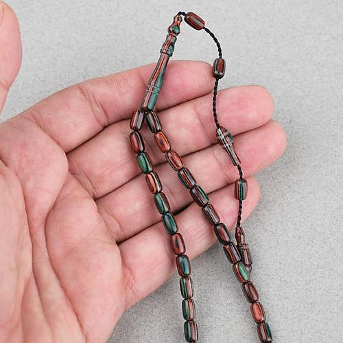 Kafur A�ac� Bilekboy Kaps�l Kesim 4.5x7.5mm Tesbih Ye�il Kahverengi