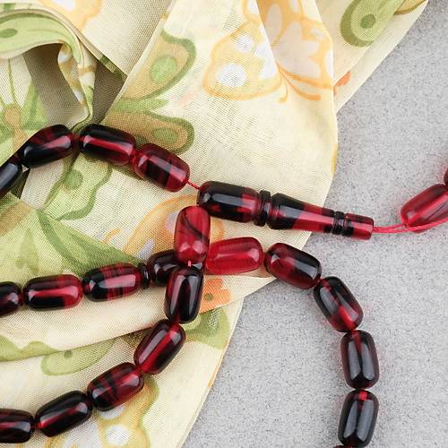 S�kma Kehribar Kaps�l Kesim 7x11mm Tesbih P�sk�ls�z