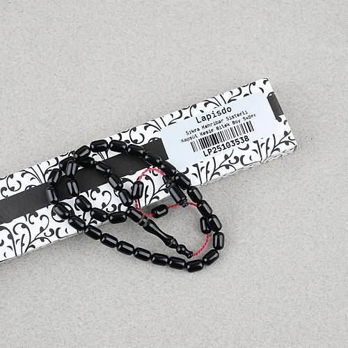 S�kma Kehribar Kaps�l Kesim Sistemli Bilek Boy 5x8mm Tesbih Siyah