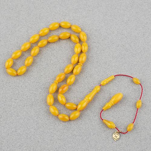 Kadim Katalin Eski Obje Usta ��i �mzal� Arpa Kesim 6x11mm Tesbih