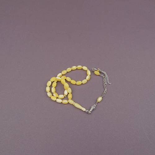 Beyrut Damla Alt�n Renk P�sk�l Yumurta Kesim 7x11mm Tesbih