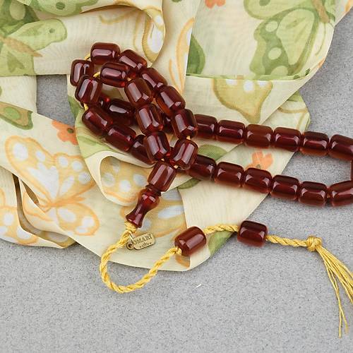 Omari S�kma Kehribar Kaps�l Kesim Oturtma �mameli Sistemli 7.5x9mm Tesbih