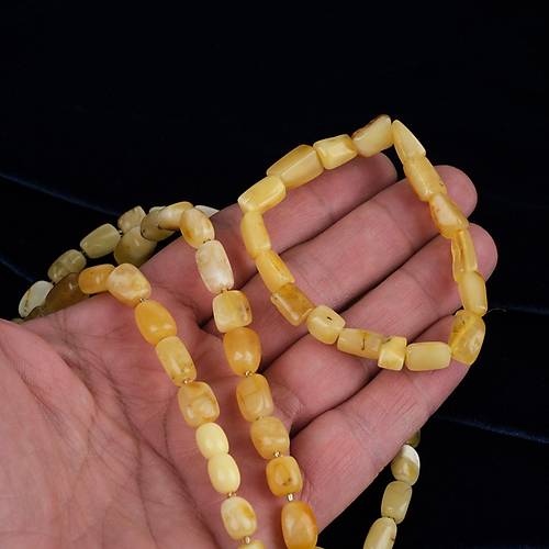 Rus Damla Kehribar Kolye(21.2�gr/63�cm) ve �Bileklik Seti (7�gr)