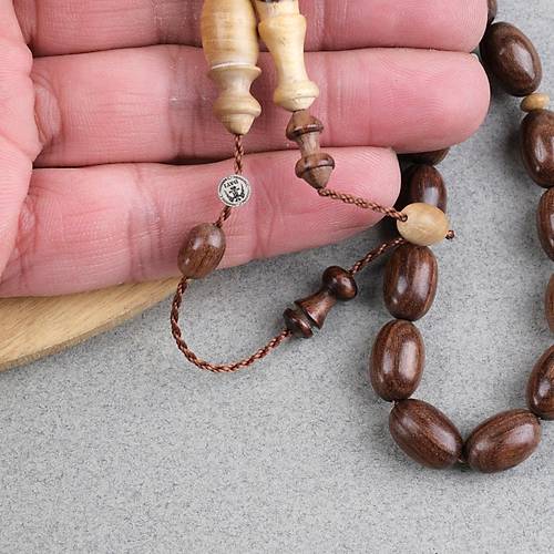 Cocus A�ac� Usta ��i �mzal� Bademi Kesim 9x13mm Tesbih