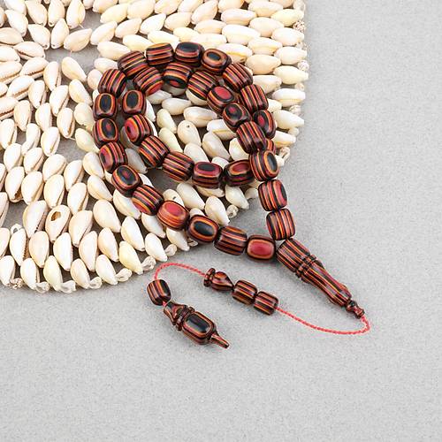 Kafur A�ac� Kaps�l Kesim 11x12mm Tesbih -Siyah Turuncu