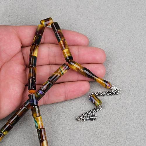 Arizona Katalin Alpaka P�sk�l Kesme Kesim 7x10mm Tesbih- Sedefli