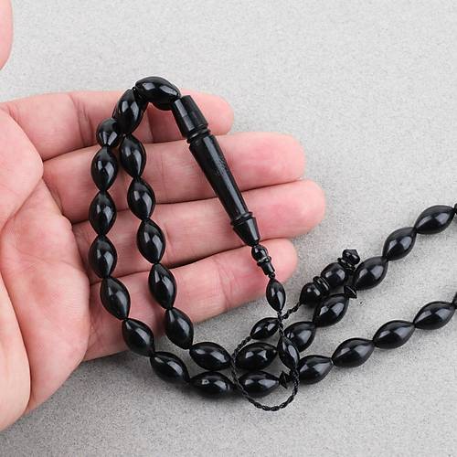 Kuka Siyah Arpa Kesim 8x13mm Tesbih
