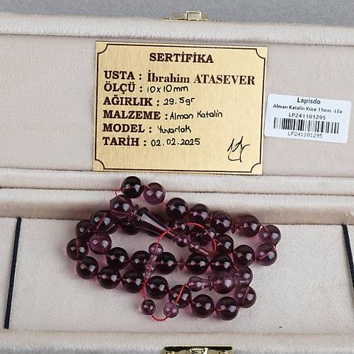 Alman Katalin Usta i Kre Kesim 10mm Tesbih -Lila