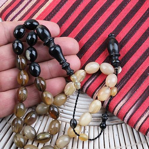 Boynuz Kar���k Usta ��i �mzal� Tombul Beyzi 9x13mm Tesbih