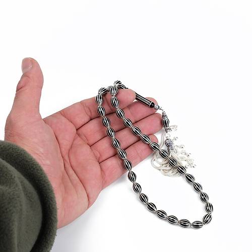 Erzurum Oltu 925Ayar Gm Pskl 12 Yarma Karpuz Dilim Beyzi Kesim 7x10.5mm Tesbih