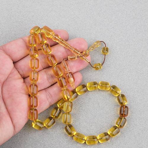 Alman Katalin Usta ��i Kaps�l Kesim 9x11.5mm Tesbih -�effaf Sar�