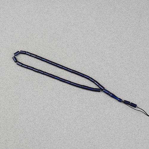 S�kma Kehribar Kesme Kesim 4x7mm Tesbih- Lacivert