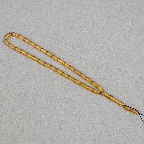 Ate� Kehribar Kesme Kesim 4x7mm Tesbih- �effaf Sar�