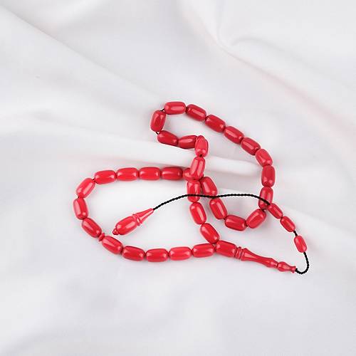 Katalin Eski Bowling Topu Obje Kaps�l Kesim 7x11mm Tebih -K�rm�z�