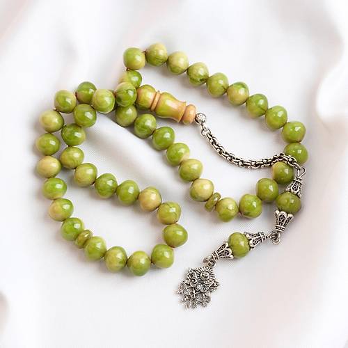 Skma Kehribar Alpaka Pskl Arabi 45lik Ulu Kre Kesim 9x10mm Tesbih