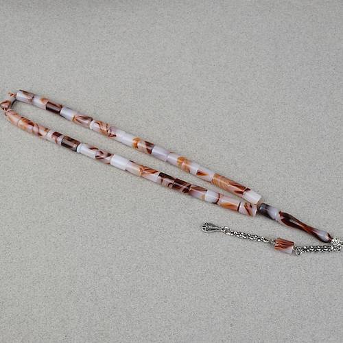 Arizona Katalin Alpaka P�sk�l Kesme Kesim 7x10mm Tesbih- Kahverengi