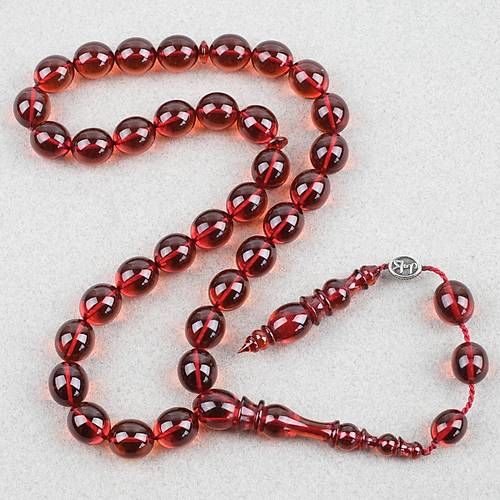 Ate Kehribar Usta i mzal Tombul Beyzi Kesim 11.5x13mm Tesbih