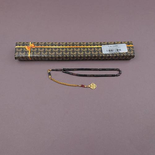 S�kma Kehribar Bilek Boy Kesme Kesim 4x7mm Sallama Tesbih Ye�il-Siyah