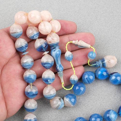 S�kma Kehribar Usta ��i �mzal� �algami Kesim 13x15mm Tesbih