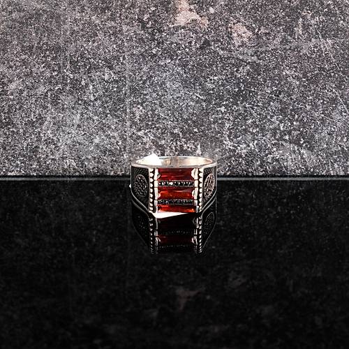 Granit / Mikro Zirkon 925Ayar Gm Erkek Yzk