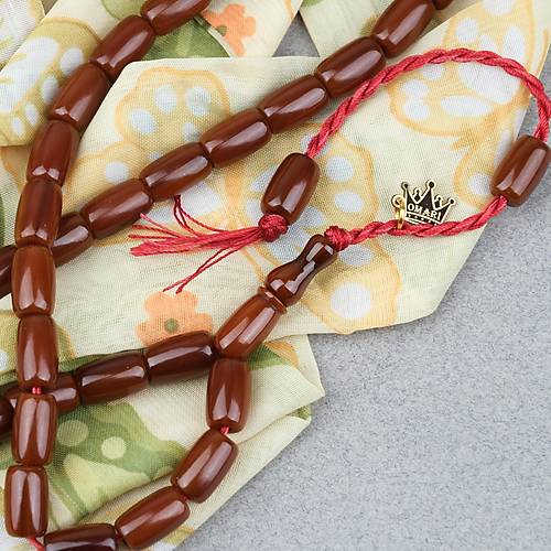 Omari S�kma Kehribar F��� Kesim Oturtma �mameli Sistemli 7x11mm Tesbih