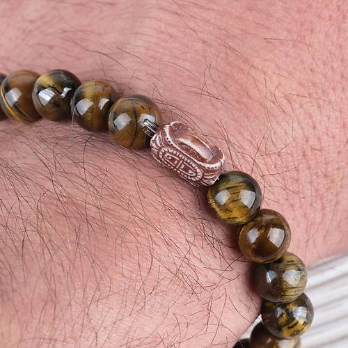 Kaplang�z� Alpaka p�sk�ll� K�re Kesim 8.5mm Tesbih ve Bileklik Seti