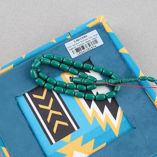 Katalin Eski Bowling Topu Obje Kaps�l Kesim 7x11mm Tebih - Koyu Ye�il