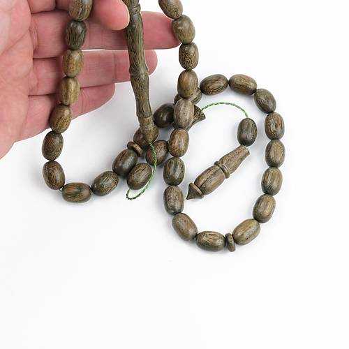 Yeil Plesenk Aac Beyzi Kesim 10x14mm Tesbih