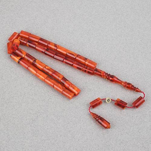 S�kma Kehribar Usta ��i �mzal� Kesme Kesim 6.5x10.5mm Tesbih