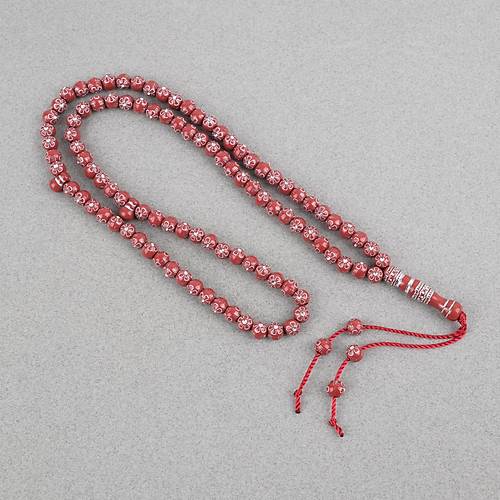 Hac Umre Hediyelik Ta�l� 99luk 7mm Tesbih - K�rm�z�