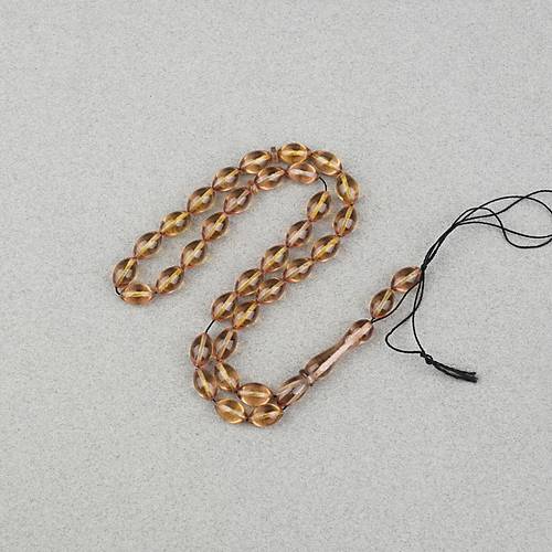 Ate� Kehribar Beyzi Kesim 7x11mm Tesbih- �effaf Bal K�p���