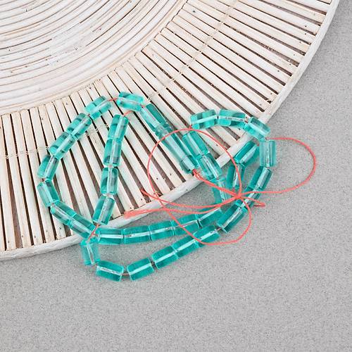 U�ak Cam� Kesme Kesim 7x10.5mm Tesbih - �effaf Ye�il