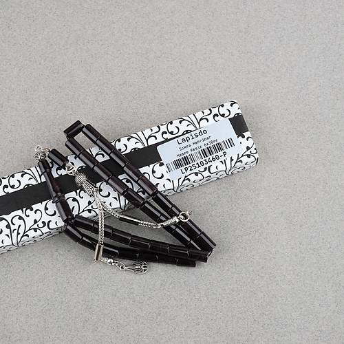 S�kma Kehribar Kesme Kesim Alpaka P�sk�ll� 6x10mm Tesbih