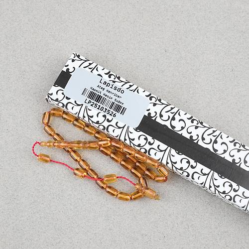 Ate� Kehribar Kaps�l Kesim Sistemli Bilek Boy 5x8mm Tesbih Sar�