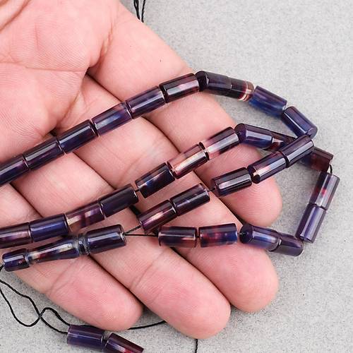 S�kma Kehribar Kesme Kesim 6x10mm Tesbih P�sk�ls�z Mor