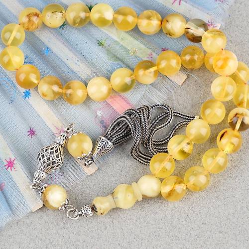 Kaya Damla Bilek Boy 925Ayar G�m�� P�sk�l K�re Kesim 9mm Tesbih