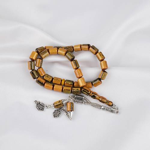 Galalit Sedefli Alpaka P�sk�l Kaps�l Kesim 8x11mm Tesbih