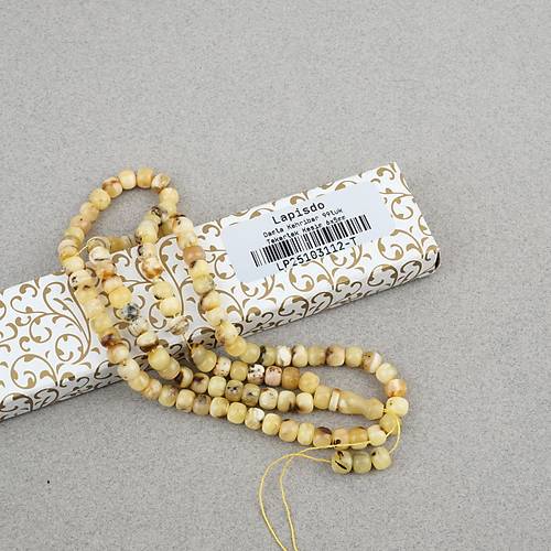 Damla Kehribar 99luk Tekerlek Kesim 6x5mm Namez Tesbihi