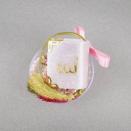 Fanus ��erisinde Mini Kuran ve Tesbih Seti