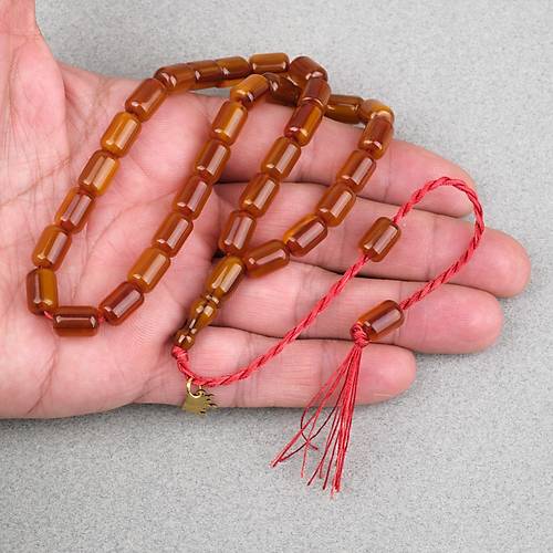 S�kma Kehribar Kaps�l Kesim Omari Sistemli 7x10.5mm Tesbih