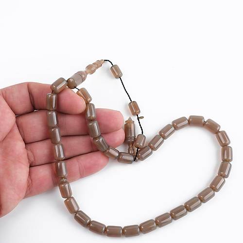 Katalin Usta i mzal Kapsl Kesim 8x12 mm Tesbih -Gri