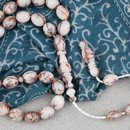 K�br�s Hurma �ekirde�i Beyzi Kesim �mer �ift�i �mzal� 8x10mm Tesbih