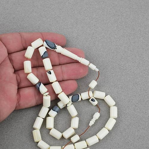 Bilardo Topu Obje Katalin Beyaz Kesme Kesim 7x12mm Tesbih