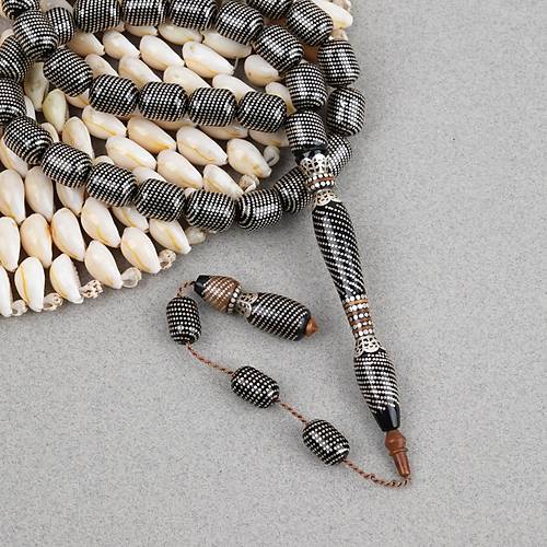 Erzurum Oltu 925Ayar Gm leme Kuka Nakka mame Usta i mzal Kapsl Kesim 10x13mm Tesbih